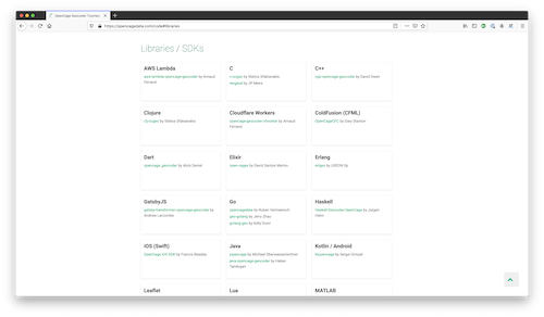 OpenCage geocoding API SDKs